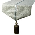 thumbnail image 1 of The HomeCentric Decorative Silver Table Runner 8 - 10 Seater Table Runner (16 x 120 inch), Tassles Table Runner, Silk fabric Table Linen, Abstract Pattern Modern Style - Silver Fern, 1 of 3