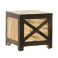 thumbnail image 4 of 16-Inch Mango Wood and Cane Wicker Stool - Beautify Your Living Area, 4 of 6