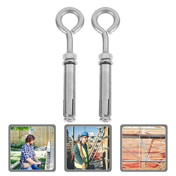 MERRYHAPY 2Pcs Expansion Screw Bolts Stainless Steel Concrete Wall Hooks Heavy Duty Wall Anchors