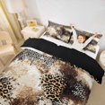 thumbnail image 3 of Homewish Brown Leopard Print Twin Duvet Cover,Abstract Artwork Twin Bedding,Black Reversible,2pcs,1 Duvet Cover and 1 Pillowcase, 3 of 6