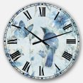 thumbnail image 1 of DesignArt Indigold Watercolor Flower III Large Wall Clock, 1 of 2