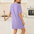 thumbnail image 6 of Kvsilth Women's Casual Dresses Loose Solid Short Sleeve Summer Dress with Pockets Daily Street Wear, 6 of 6
