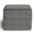 thumbnail image 5 of Simpli Home Briella 18 inch Wide Boho Square Pouf in Grey and White PET Woven Polyester, 5 of 7