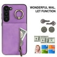 thumbnail image 2 of Nalacover for Samsung S20 FE, Wallet with RFID Credit Card Holder and Zipper Pocket,Drop Protection Flip Cover Ring Holder Kickstand with Double Magnetic Clasp for Samsung Galaxy S20 FE, Purple, 2 of 10