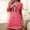 Hot Pink, variant on FDGIU Women's Cute Pajama Dress - Funny Printed Sleepshirt Short Sleeve, Loose Fit Nightgown & Loungewear