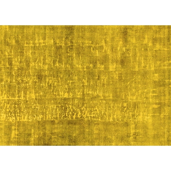 Ahgly Company Indoor Rectangle Abstract Yellow Modern Area Rugs, 5' x 7'
