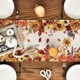 thumbnail image 4 of Dalrosia Sunflower Leaves Fall Table Runner, Seasonal Autumn Thanksgiving Kitchen Dining Table Decoration for Outdoor Home Party 13x72 Inch, 4 of 5