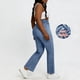 thumbnail image 5 of Pantalones de Cintura Alta para Mujeres Casual Cintura Elástica Caminando con Bolsillos Pantalones Impresos No Tela de Denim Imitación Pantalones de Denim Cómodos para Salir, 5 of 8