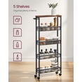 thumbnail image 4 of Slim Rolling Cart VASAGLE, almacenamiento de 5 niveles para cocina, marrón, 4 of 7