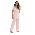 thumbnail image 3 of Women Maternity Nursing Pajamas Set Short Sleeve Breastfeeding Sleepwear Suit Nursing Pjs Set Pregnancy Postpartum Top and Casual Long Pants Set S-2XL, 3 of 7