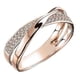 thumbnail image 3 of Anillo de moda Yashi de Dos tonos forma de X para mujer con piedra CZ, 3 of 5