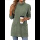 thumbnail image 2 of Camisas de Larga para Mujer, Blusas Túnica Casuales de Cuello Alto Verde XL, 2 of 10