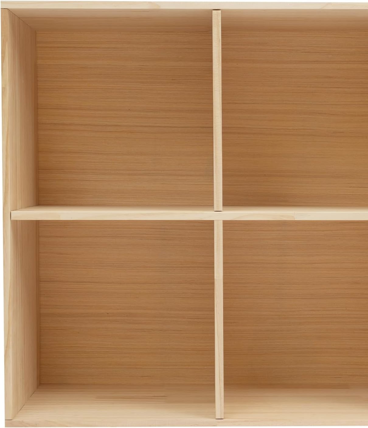 59 x 11.8 x 23.6 Inch 2-Tier Horizontal Solid Wood Bookcase, 10-Cube Storage Organizer for Living Room or Home Office