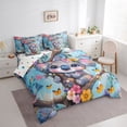 thumbnail image 3 of Homewish Colorful Rustic Butterflies 7-Piece Bedding Comforter Set,Zoo Animal Koala King Bedding Sets,Country Flower Floral Bed Sheets For Girls Boys,Ultra Soft Home Decor Reversible, 3 of 8