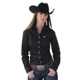 thumbnail image 1 of Cinch Chemise à Manches Longues Unie pour Femmes, Noir, P, 1 of 2