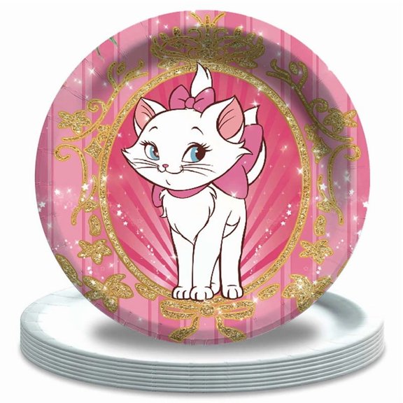 Marie Cat Paper Plates Birthday Decorations Party Supplies Tableware Disposable Dinnerware