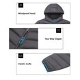 thumbnail image 6 of Men's Packable Hooded Puffer Jacket, Water Resistant Windproof with 5 Zip Pockets for Hiking Travel Grey M, 6 of 8