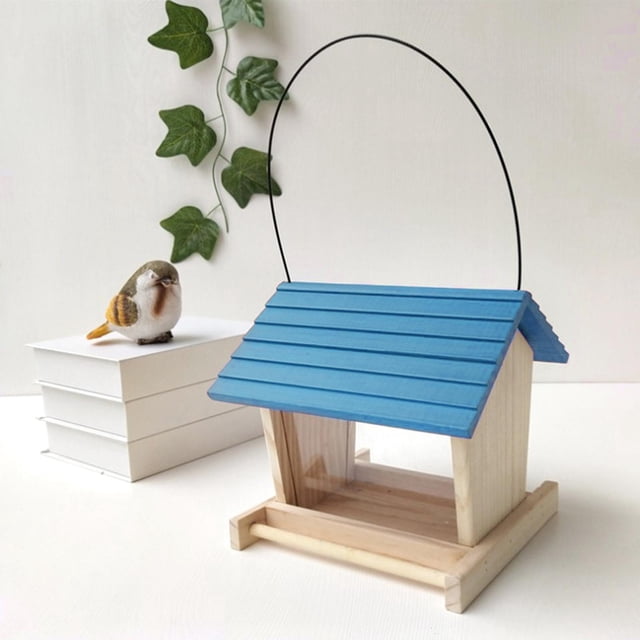 Alimentador de Pájaros Hecho a , Alimentador de Pájaros de Semillas Y Maní Colgante de árbol, Estación de Alimentación a Prueba de Ardil Azul shamjiam comedero para pájaros