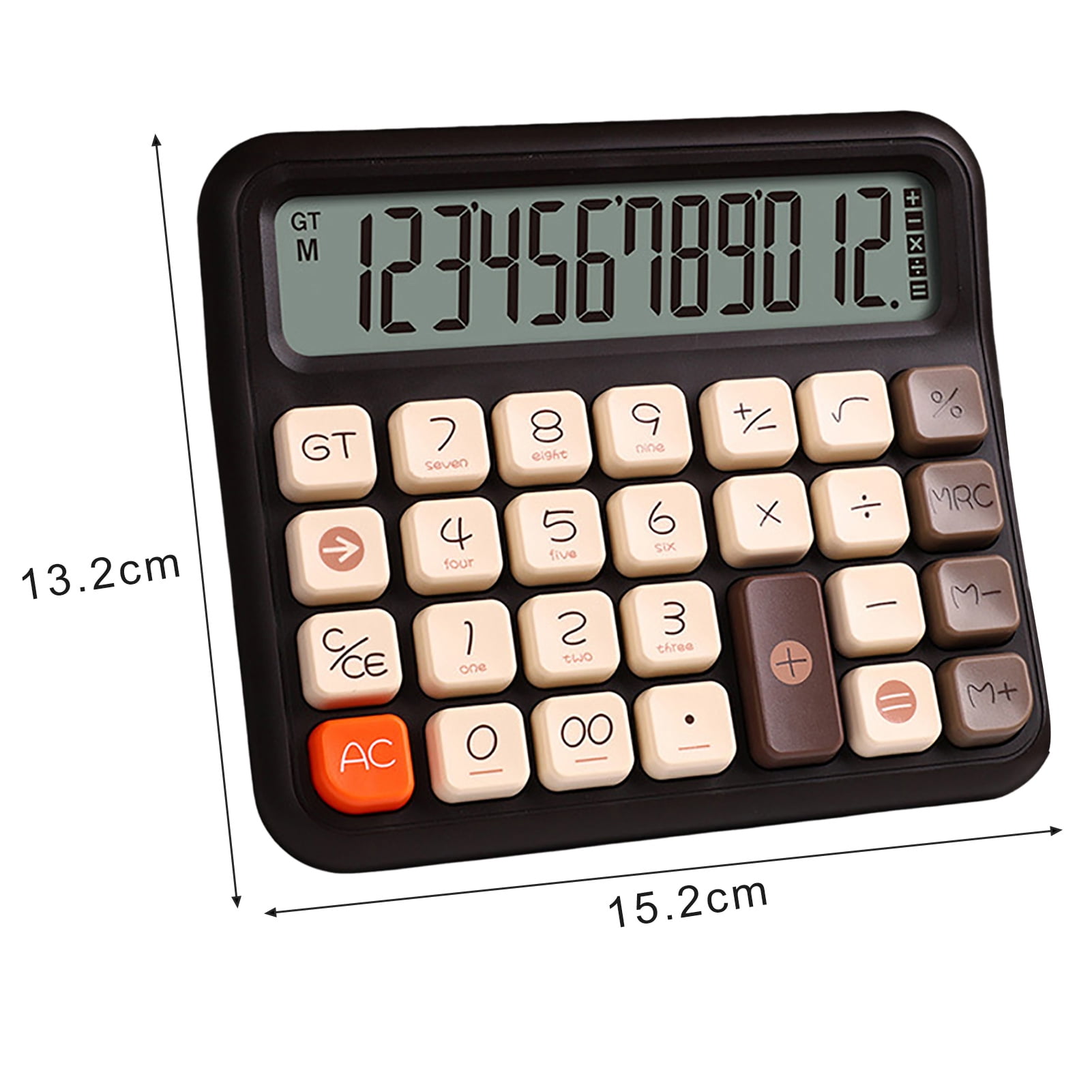 Pnellth Desktop Calculator Voice/Silent Battery Operated 12 Digits Square Buttons Large LCD Display Portable Student Finance Calculator Office Supplies