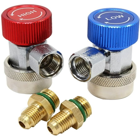 

High Low Adjustable AC R134A Quick Coupler Connector Adapter Auto Air Conditioning Accessories Tools Red and Blue