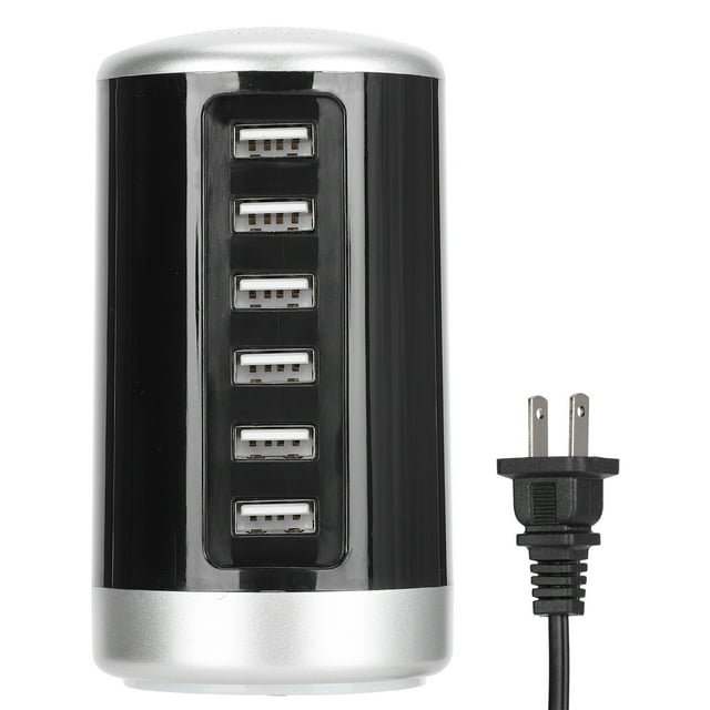 Cergrey 6 USB PORTS DESKTOP CHARGER RAPID TOWER CHARGING STATION POWER ADAPTER FADDISH