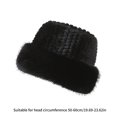 thumbnail image 5 of MANNYA Woman Thicken Bucket Hat Plush Fisherman Hat Keep Warm Hat for Girls Shopping, 5 of 20