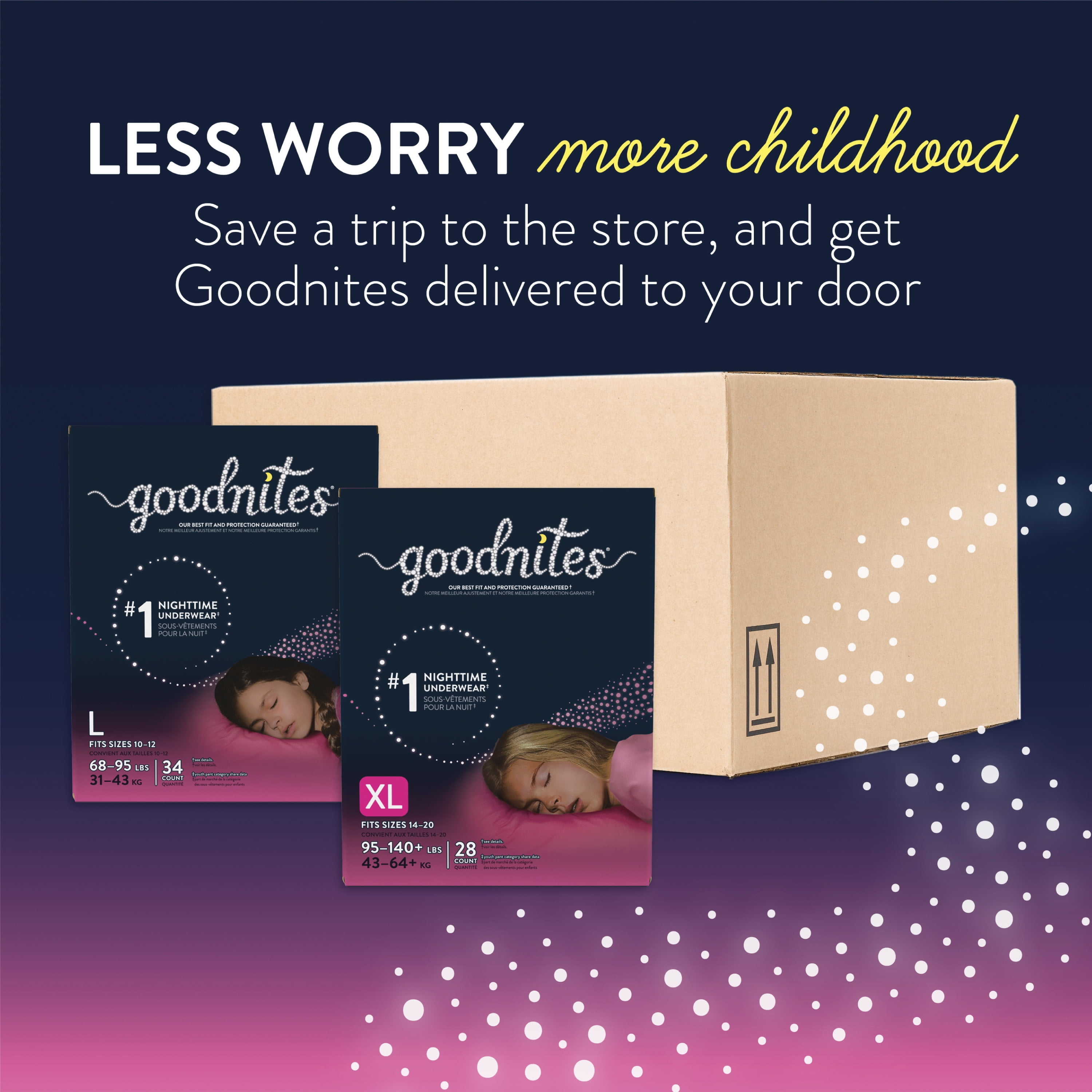 Goodnites Girls' Nighttime Bedwetting Underwear, L (68-95 lb.), 58