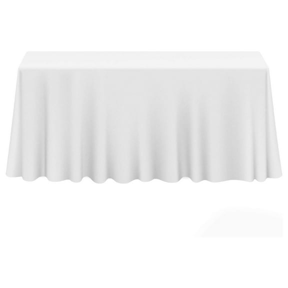 HeSLehs - 10 Premium 90" x 156" Tablecloths for Wedding/Banquet/Restaurant - Rectangular Polyester Fabric Table Cloths - White