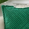 thumbnail image 2 of decorUhome Pack of 2 Corduroy Decorative Throw Pillow Covers 16x16 Inch with Splicing, Striped Broadside Throw Pillows for Couch Cushion Livingroom, Green, 2 of 9