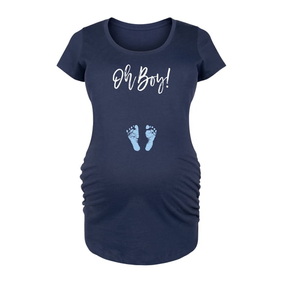 Instant Message - Oh Boy - Women's Maternity Scoop Neck Graphic T-Shirt