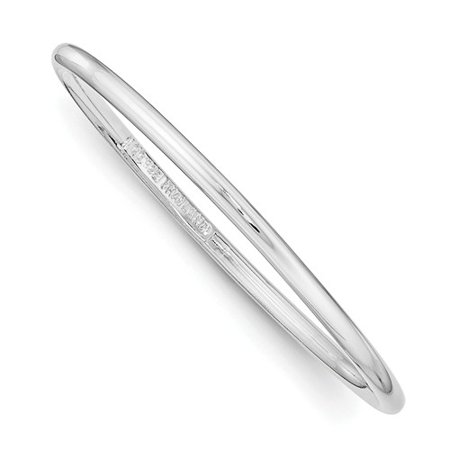 Sterling Silver 6.5in Rhodium-plated Just Like Mommy Polished Slip-on Child's Bangle Bracelet