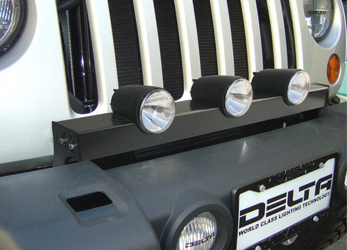 01-9532-JKB T-Bracket Bullet 300H Series 3 Round Xenon Search Light Kit for Jeep JK Delta Lights 