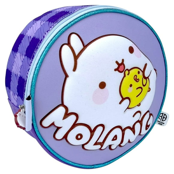 Lonchera Térmica Escolar Infantil Licencia Molang Diseño Redondo color Morado