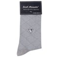 thumbnail image 2 of Jacob Alexander Pair of Men's English Alphabet Letter Initials Dress Socks - Light Grey, 2 of 2