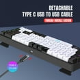 thumbnail image 4 of UHM 68 Keys Gaming Keyboard,Color-Blocking Keyboard with Compound Function Key Switch,Detachable Type-C Cable, RGB Lighting Wired Keyboard for Windows Computer Laptop PC Gamer, 4 of 9