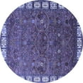 thumbnail image 1 of Ahgly Company Machine Washable Indoor Round Oriental Blue Industrial Area Rugs, 7' Round, 1 of 4