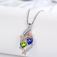 thumbnail image 6 of Taioiat Double Birthstone Necklaces for Women 18K Gold Plated Birthstone Rose Flower Jewelry Anniversary Valentines Day Mother's Day Birthday Gifts for Her Wife Girlfriend Mom, 6 of 7