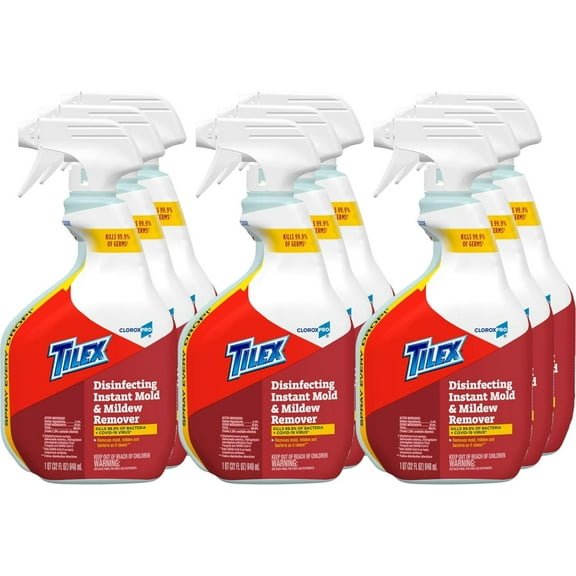 JCLPPro Tilex Disinfecting Instant Mold and Mildew Remover Spray, 32 Fluid Ounces, Pack of 9 (Package May Vary)