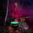 thumbnail image 6 of 30.7in Black Witches Cauldron with String Lights - Large Halloween Party Bowl for Home & Porch Decoration - Black, 6 of 6