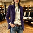 thumbnail image 6 of HongQid Blazer Jacket for Women Corduroy Notched Lapel Single Button Pocket Structured Casual Outerwear Loose Cut Spring Fall Clothes Ladies Trendy Everyday Suit Coat, 6 of 10