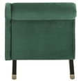 thumbnail image 2 of SAFAVIEH Caiden Retro Chic Velvet Chaise with Pillow, Emerald/Espresso, 2 of 10