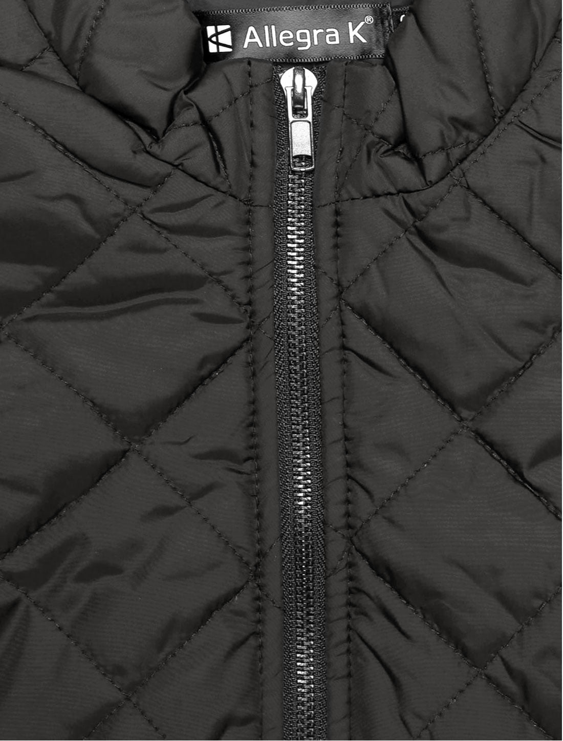 DARING DIVA Women's Zip Stand Collar Quilted Padded Vest M Black