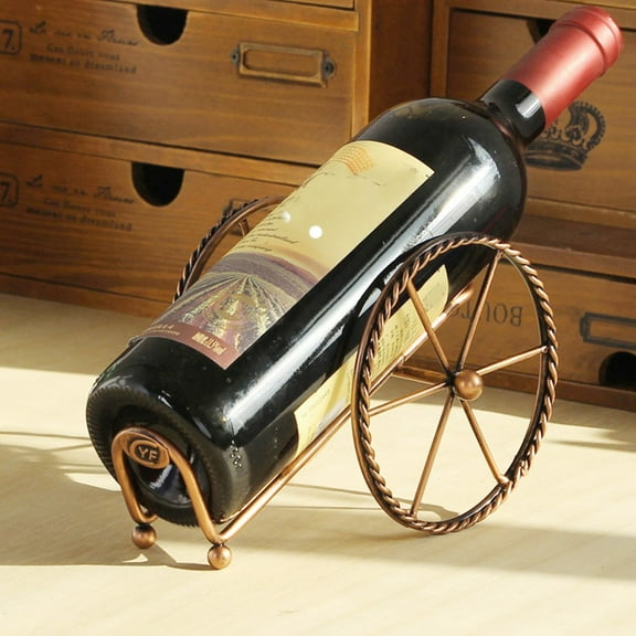 pdqouc Metal Wine Stand Home Dining Bar Ornament Decor Storage Bottle Gifts Stand Rack Vintage Design Party Wedding Wine Holder Desktop Decoration