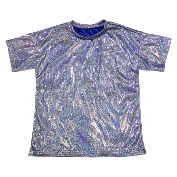 Hihipz Toddler Boys T Shirt Metallic Sequins Print Tees Stage Performance Stylish Graphic T-Shirt,Sizes 3-4