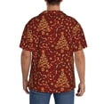 thumbnail image 3 of Sikiie Christmas Tree On A Red Background Men's Cuban Shirt, Hawaiian Shirts, Business Casual Button Down Shirts, Short Sleeve Shirt-4X-Large, 3 of 5