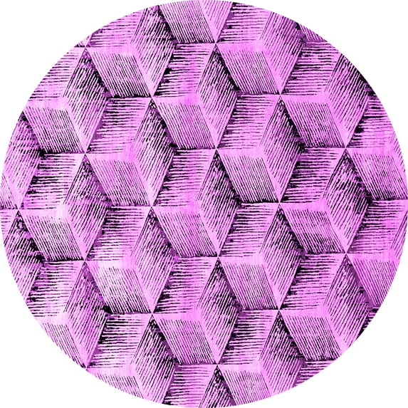 Ahgly Company Indoor Round Oriental Pink Industrial Area Rugs, 6' Round