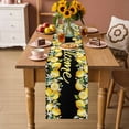 thumbnail image 3 of Table Runner - 90 Inch Long, Yellow Lemons Kitchen Dining Table Runner Dresser Scarves, Summer Fruits Leaves Botanical Black Farmhouse Decor for Coffee Tables Wedding Party Banquet, 3 of 8