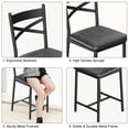 thumbnail image 4 of Yeshouse juego de 2 taburetes de bar de 66 cm, asiento tapizado en cuero sintético, estructura metálica, respaldo en X y reposapiés, ideales para cocina y bar, 4 of 6
