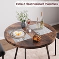 thumbnail image 4 of Aoile Round Dining Table Set for 2, Small Dining Room Table Set with 2 Upholstered Chairs for Small Place, Apartment, Rustic Brown, 4 of 9