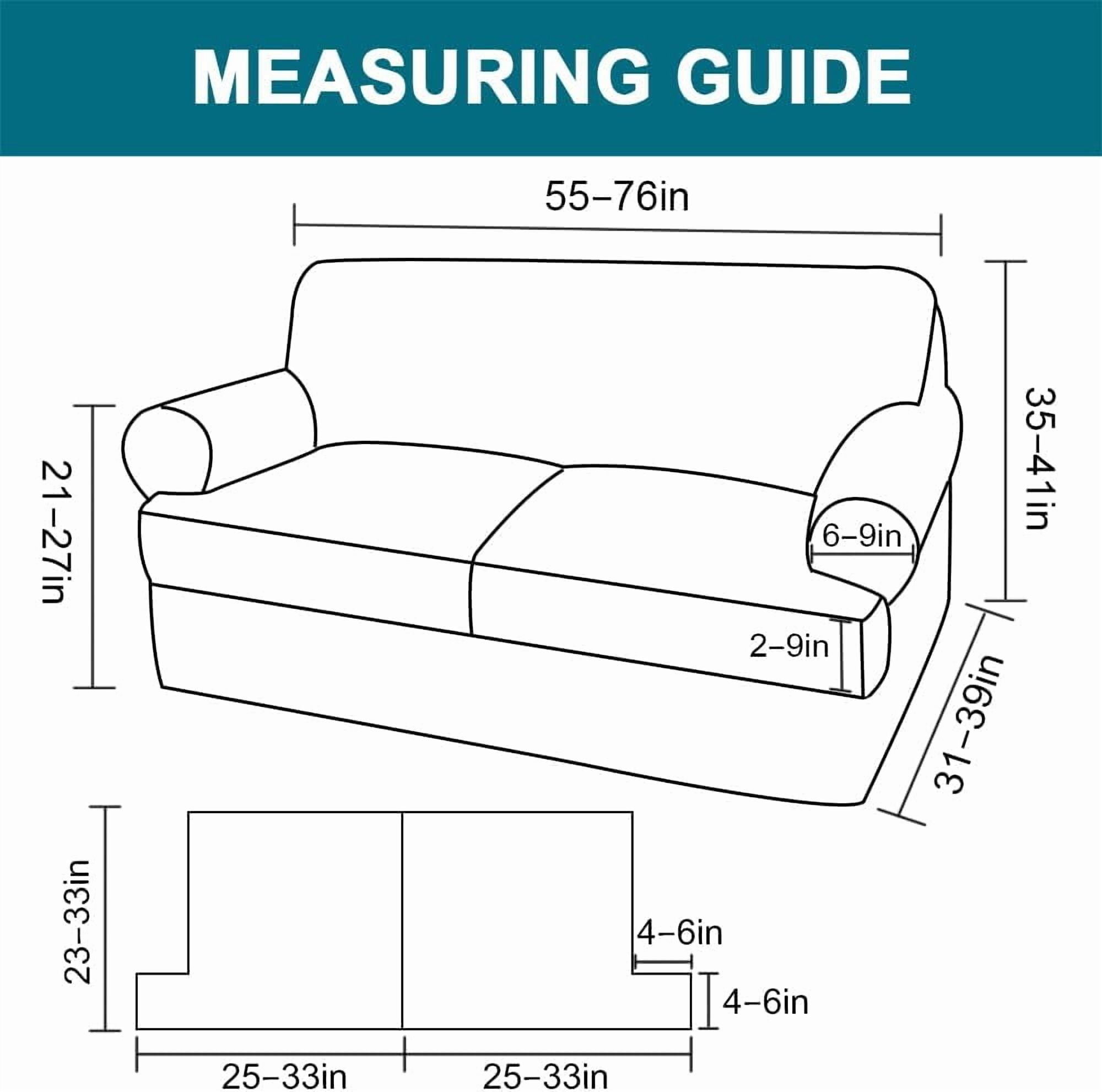 H.VERSAILTEX 3 Pieces Checkerboard Slipcovers Stretch with 2 Individual T Cushion Covers for Living Room(2 Cushion Loveseat, Island Fossi)